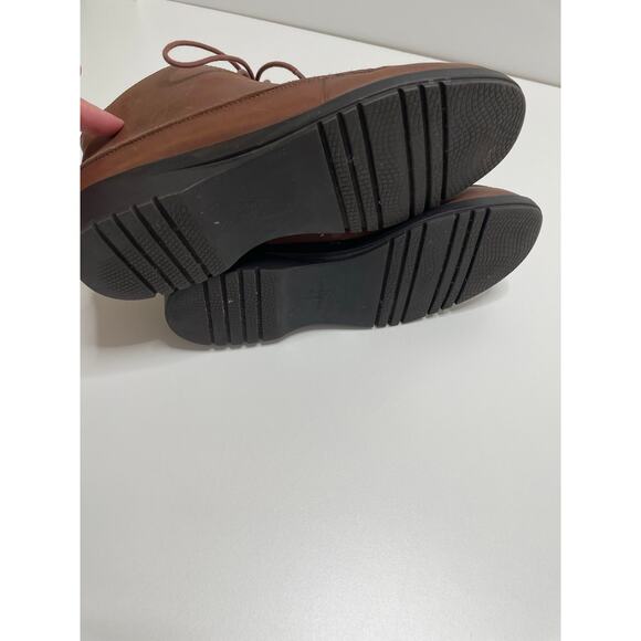 Life Stride Ankle Boots Brown Soft Leather Lace Up Round Toe Casual Women's 9M - Picture 7 of 11
